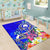 Pohnpei Area Rug - Turtle Plumeria (Blue) - Polynesian Pride