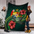 Tonga Polynesian Premium Blanket - Green Turtle Hibiscus - Polynesian Pride