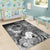 Custom Personalised Yap Area Rug - Humpback Whale with Tropical Flowers (White) - Polynesian Pride