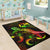 Tonga Polynesian Area Rugs - Turtle With Blooming Hibiscus Reggae - Polynesian Pride