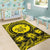 Hawaii Map Honu Hibiscus Polynesian Area Rug Yellow AH - Polynesian Pride