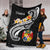 Tonga Premium Blanket - Tonga Seal Polynesian Patterns Plumeria (Black) - Polynesian Pride