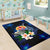 Tahiti Polynesian Area Rug - Turtle With Plumeria Flowers - Polynesian Pride