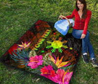 The Philippines Polynesian Personalised Premium Quilt - Hibiscus and Banana Leaves - Polynesian Pride