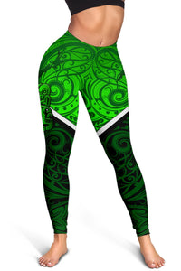 New Zealand Maori Rugby Women Leggings Pride Version - Green - Polynesian Pride
