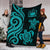 Samoa Polynesian Premium Blanket - Turquoise Tentacle Turtle - Polynesian Pride