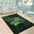 hawaii Rug - Turtle Strong Pattern Hibiscus Plumeria Green AH - Polynesian Pride