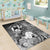 Tonga Custom Personalised Area Rug - Humpback Whale with Tropical Flowers (White) - Polynesian Pride