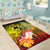 Tonga Area Rug - Humpback Whale with Tropical Flowers (Yellow) - Polynesian Pride