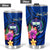 Samoa Polynesian Custom Personalised Tumbler - Floral With Seal Blue - Polynesian Pride