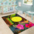 Palau Polynesian Area Rug - Hibiscus and Banana Leaves - Polynesian Pride