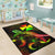 Wallis and Futuna Polynesian Area Rugs - Turtle With Blooming Hibiscus Reggae - Polynesian Pride