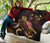 Fiji Polynesian Premium Quilt - Turtle With Blooming Hibiscus Gold - Polynesian Pride