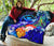 Polynesian Hawaii Custom Personalised Premium Quilt - Kanaka Maoli Humpback Whale with Tropical Flowers (Blue) - Polynesian Pride