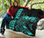 Hawaii Map Kanaka Polynesian Hula Girl Premium Quilt - Turquoise - Polynesian Pride