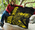 Hawaii Map Kanaka Polynesian Hula Girl Premium Quilt - Yellow - Polynesian Pride