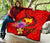 Papua New Guinea Polynesian Premium Quilt - Floral With Seal Red - Polynesian Pride