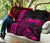 Hawaii Map Kanaka Polynesian Hula Girl Premium Quilt - Pink - Polynesian Pride