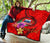 Samoa Polynesian Custom Personalised Premium Quilt - Floral With Seal Red - Polynesian Pride