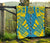 Tuvalu Premium Quilt - Tuvalu Coat Of Arms Polynesian Yellow Tattoo - Polynesian Pride