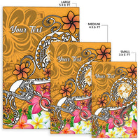 Tonga Custom Personalised Area Rug - Turtle Plumeria (Gold) - Polynesian Pride