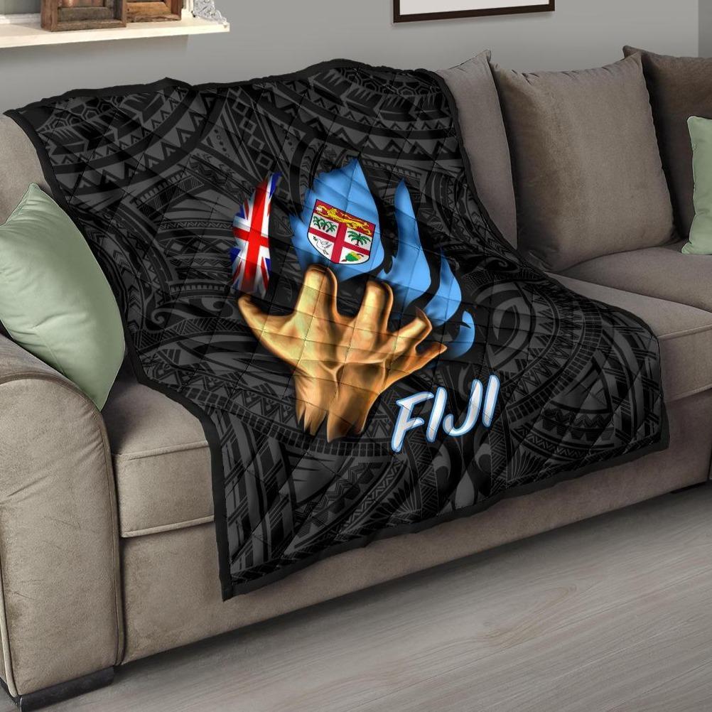 Fiji Premium Quilt - Fiji In Me (Black) Black - Polynesian Pride