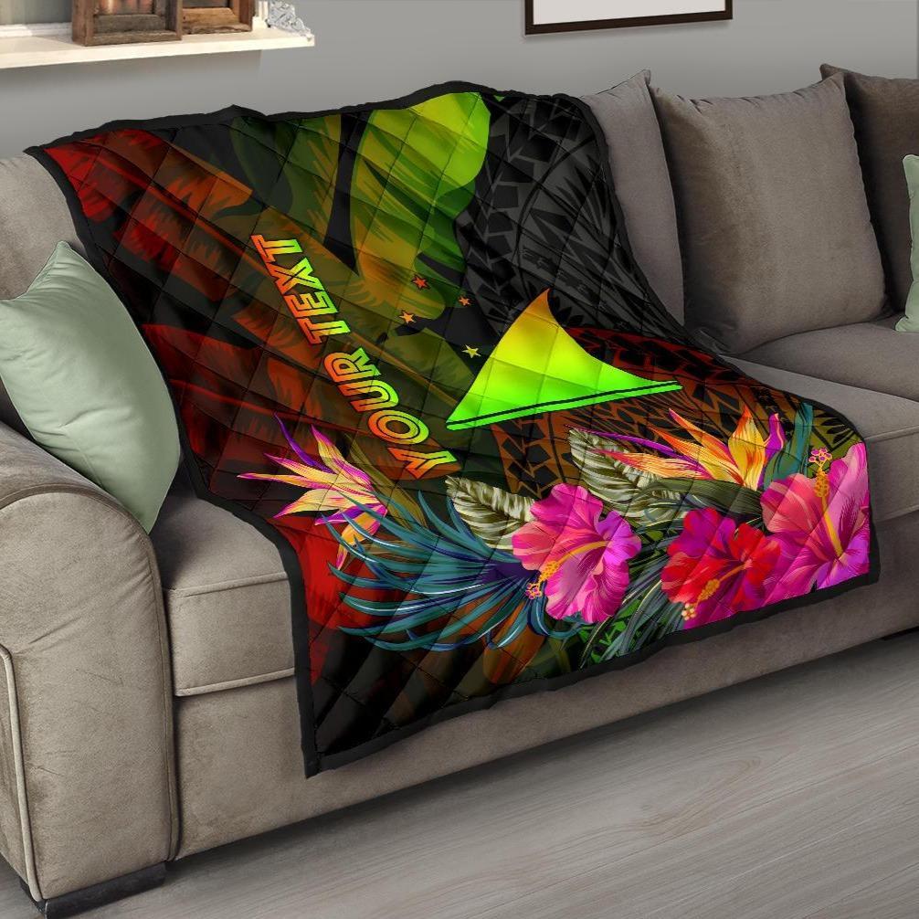 Tokelau Polynesian Personalised Premium quilt - Hibiscus and Banana Leaves - Polynesian Pride