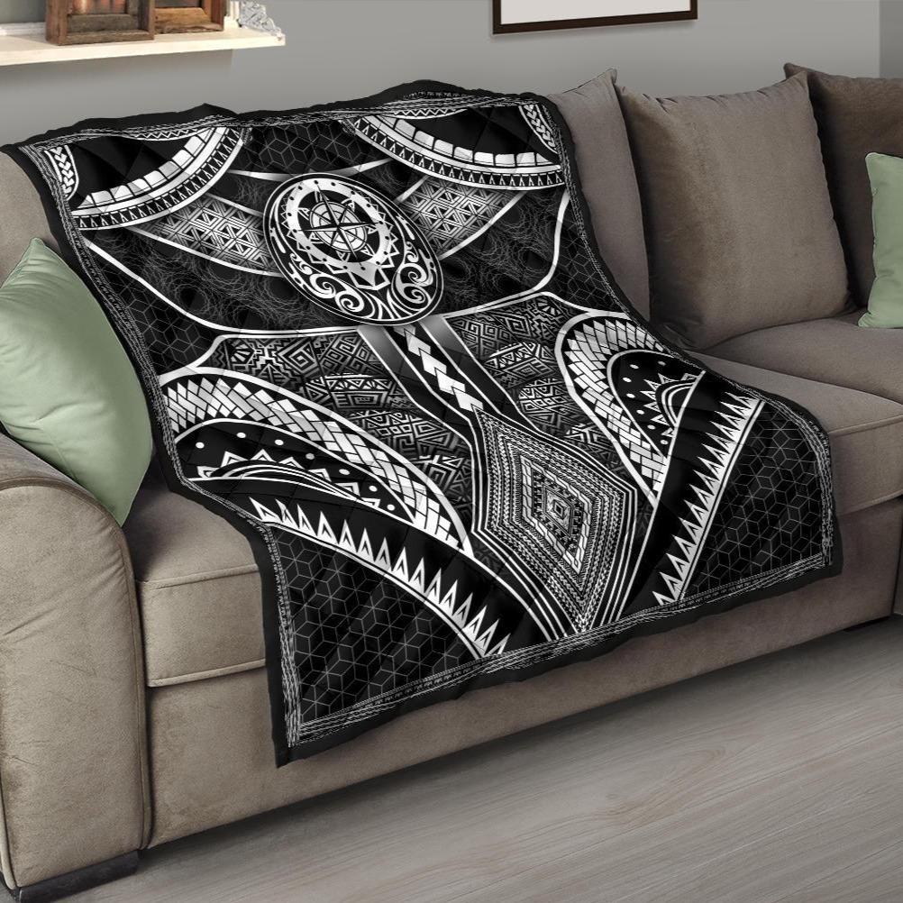 Polynesian Premium Quilt - Patterns Poly Unique Black - Polynesian Pride