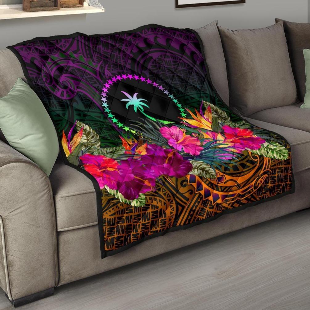 Chuuk Premium Quilt - Summer Hibiscus - Polynesian Pride