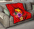 Papua New Guinea Polynesian Custom Personalised Premium Quilt - Floral With Seal Red - Polynesian Pride