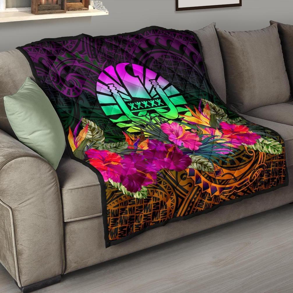 Tahiti Premium Quilt - Summer Hibiscus - Polynesian Pride