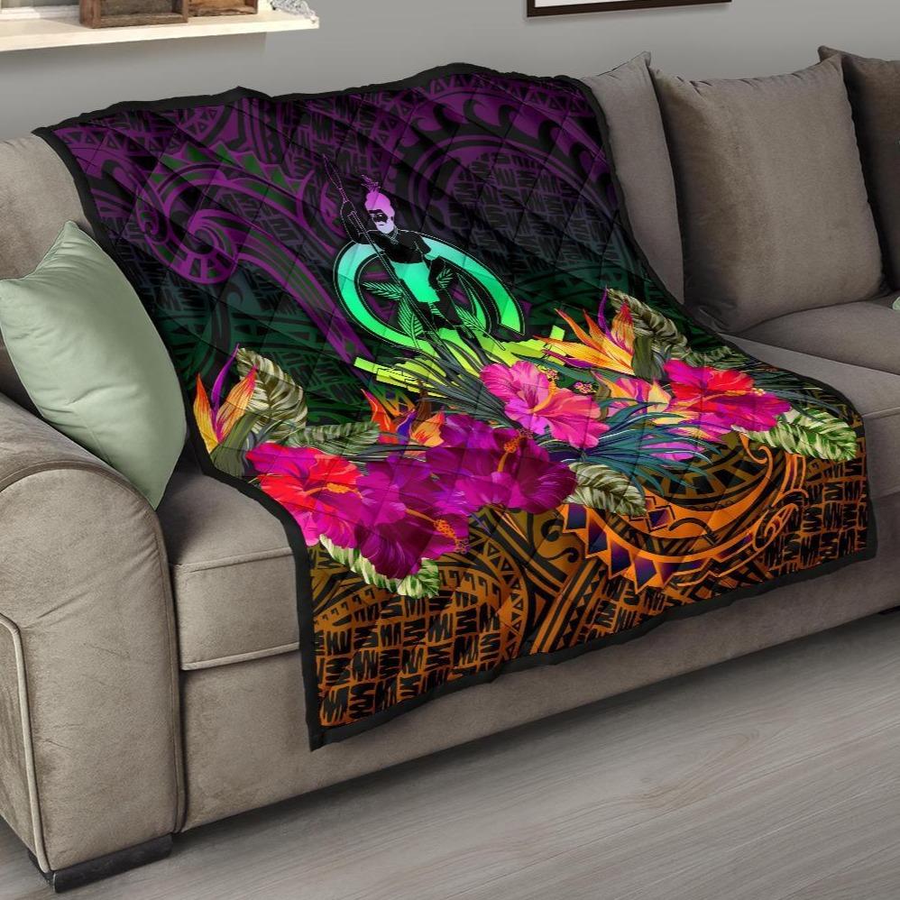 Vanuatu Premium Quilt - Summer Hibiscus - Polynesian Pride