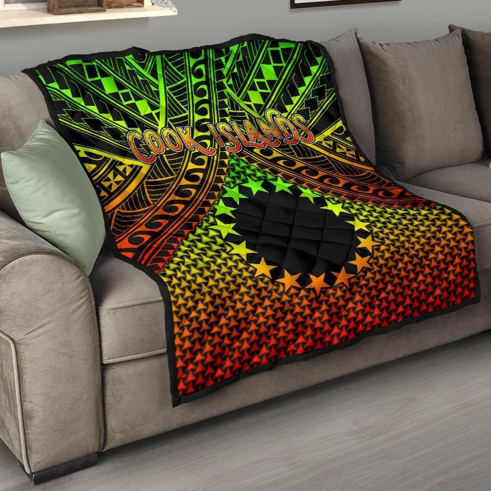 Polynesian Cook Islands Premium Quilt - Reggae Vintage Polynesian Patterns - Polynesian Pride