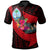 Guam Polo Shirt Polynesian Hook and Hibiscus (Red) Unisex Red - Polynesian Pride