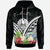 Tahiti Hoodie Tahiti Coat of Arms & Polynesian Tropical Flowers White Unisex White - Polynesian Pride