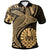 Tahiti Polo Shirt Humpback Whale and Coat of Arms Gold Unisex Gold - Polynesian Pride