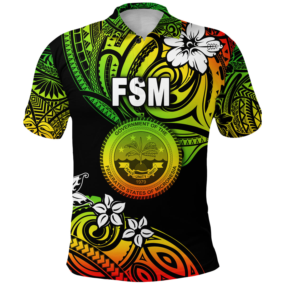 Federated States of Micronesia Polo Shirt Unique Vibes Reggae LT8 - Polynesian Pride