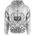 Samoa Zip Hoodie Samoa Seal Tribal Patterns Unisex White - Polynesian Pride