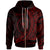 Chuuk State Zip Hoodie Red Custom Wings Style Unisex Black - Polynesian Pride