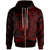 Samoa Zip Hoodie Red Wings Style Unisex Black - Polynesian Pride