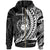 Samoa Zip Hoodie White Wings Style Unisex Black - Polynesian Pride