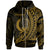 Pohnpei State Zip Hoodie Gold Wings Style Unisex Black - Polynesian Pride