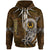 Pohnpei Zip Hoodie Polynesian Boar Tusk Unisex Brown - Polynesian Pride