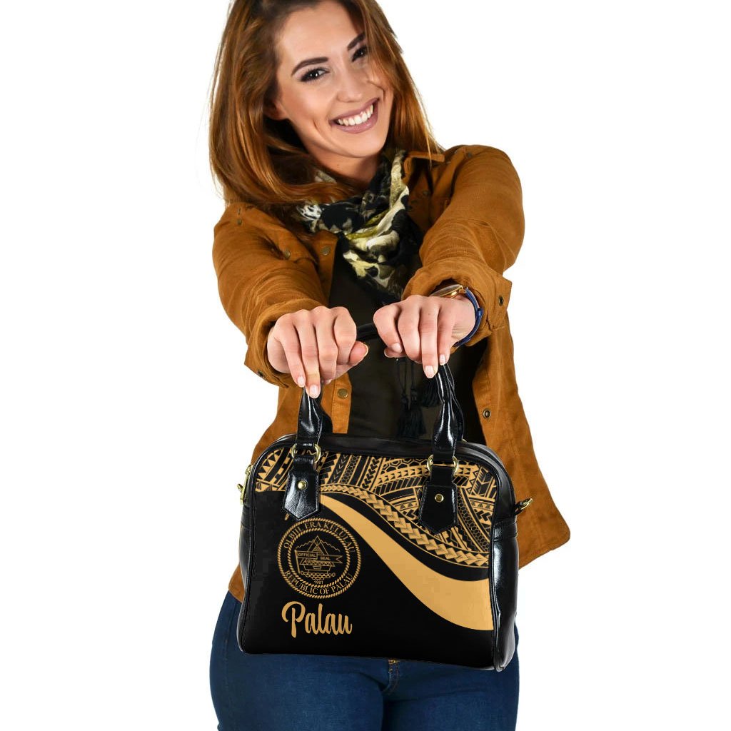 Palau Shoulder Handbag - Gold Polynesian Tentacle Tribal Pattern Crest One Size Gold - Polynesian Pride