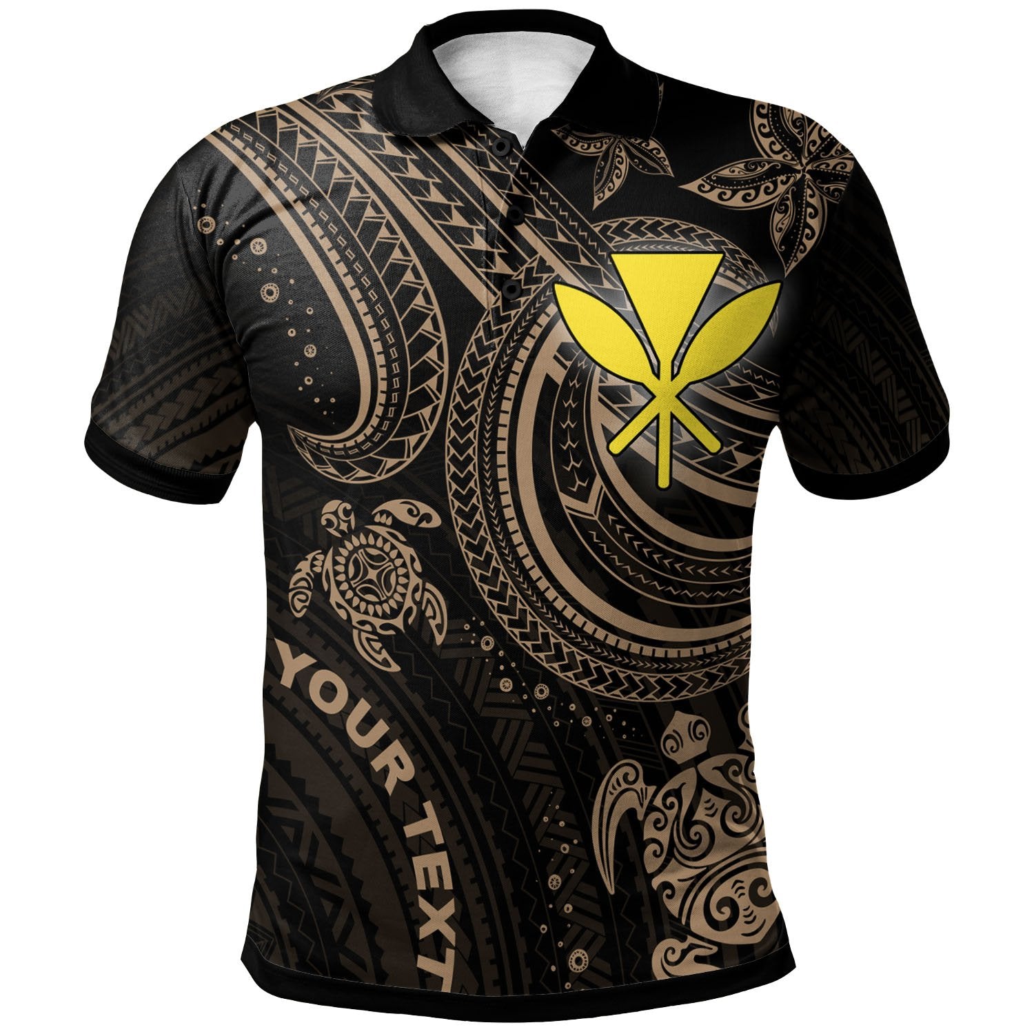 Hawaii Custom Polo Shirt Gold Turtle Unisex Gold - Polynesian Pride