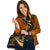 Kosrae Custom Personalised Shoulder Handbag - Gold Polynesian Tentacle Tribal Pattern - Polynesian Pride