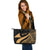 Tokelau Custom Personalised Large Leather Tote Bag - Gold Polynesian Tentacle Tribal Pattern - Polynesian Pride