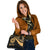 Tahiti Custom Personalised Shoulder Handbag - Gold Polynesian Tentacle Tribal Pattern - Polynesian Pride