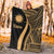 Nauru Premium Blanket - Gold Polynesian Tentacle Tribal Pattern - Polynesian Pride