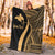 Papua New Guinea Custom Personalised Premium Blanket - Gold Polynesian Tentacle Tribal Pattern - Polynesian Pride